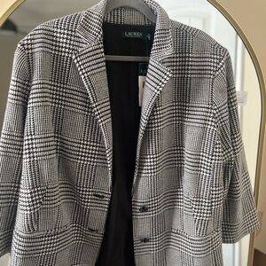 Ralph Lauren Black and White Checkered Blazer